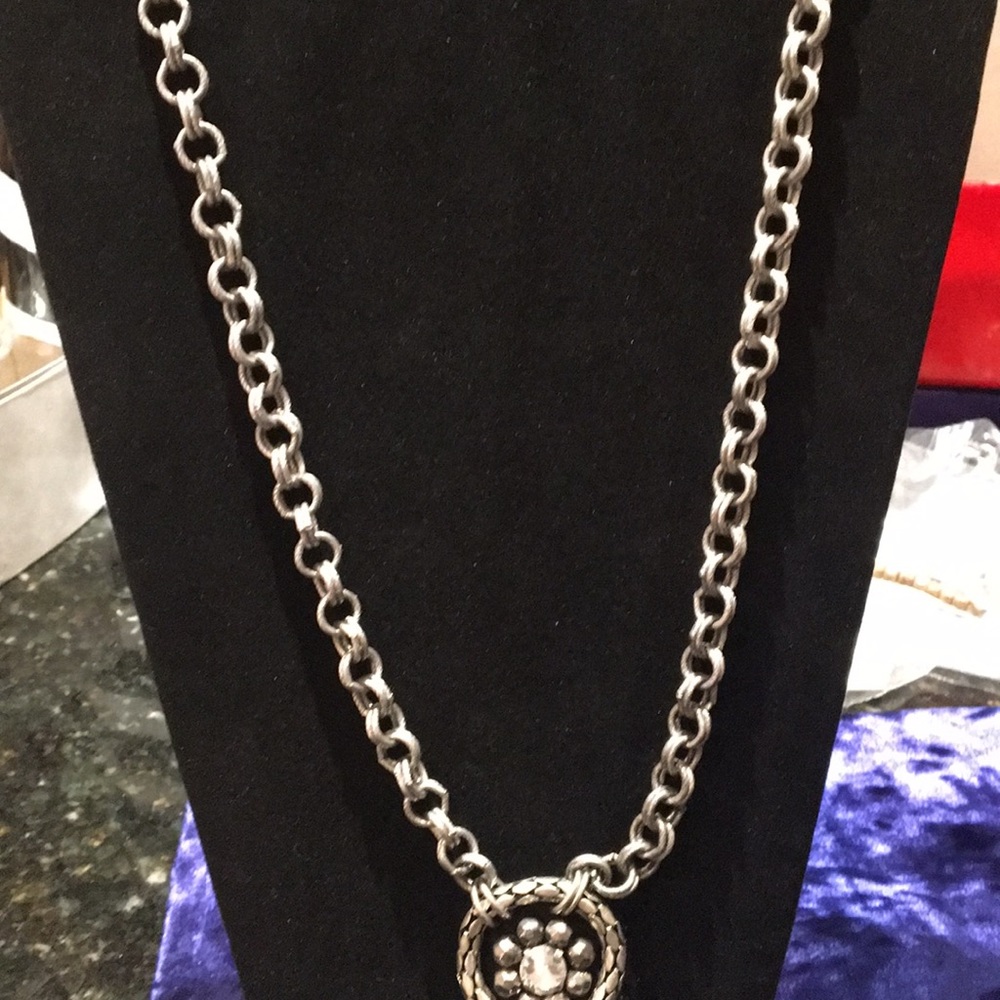 Extra Long Silver Statement Necklace - image 3